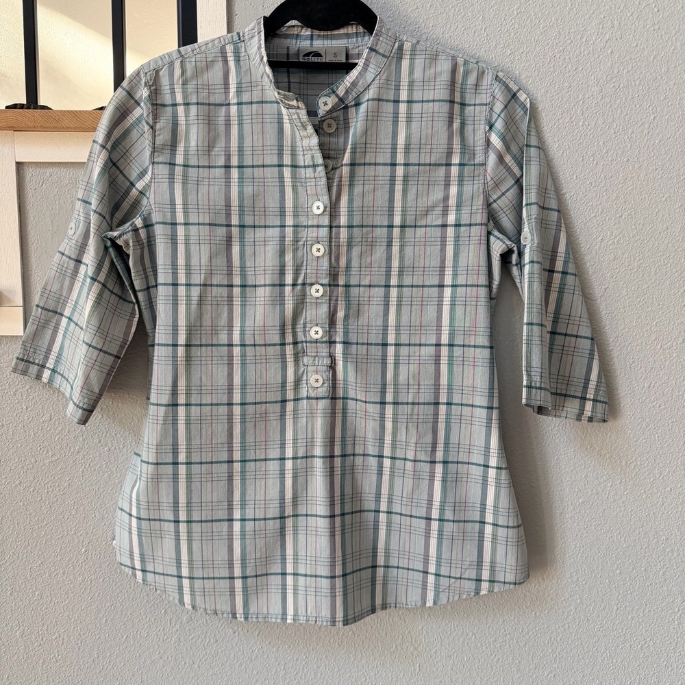 Women's Plaid Button-Up Tunic